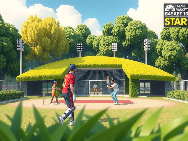 Concept art for Cricket Basket Star AR mode showing players in a local park